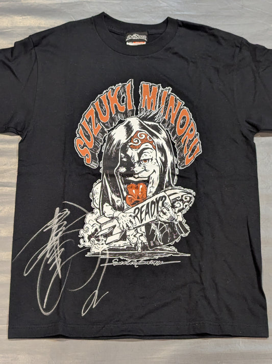 【hand signed autograph】 Minoru Suzuki "2017 READY?" T-shirt (Black)