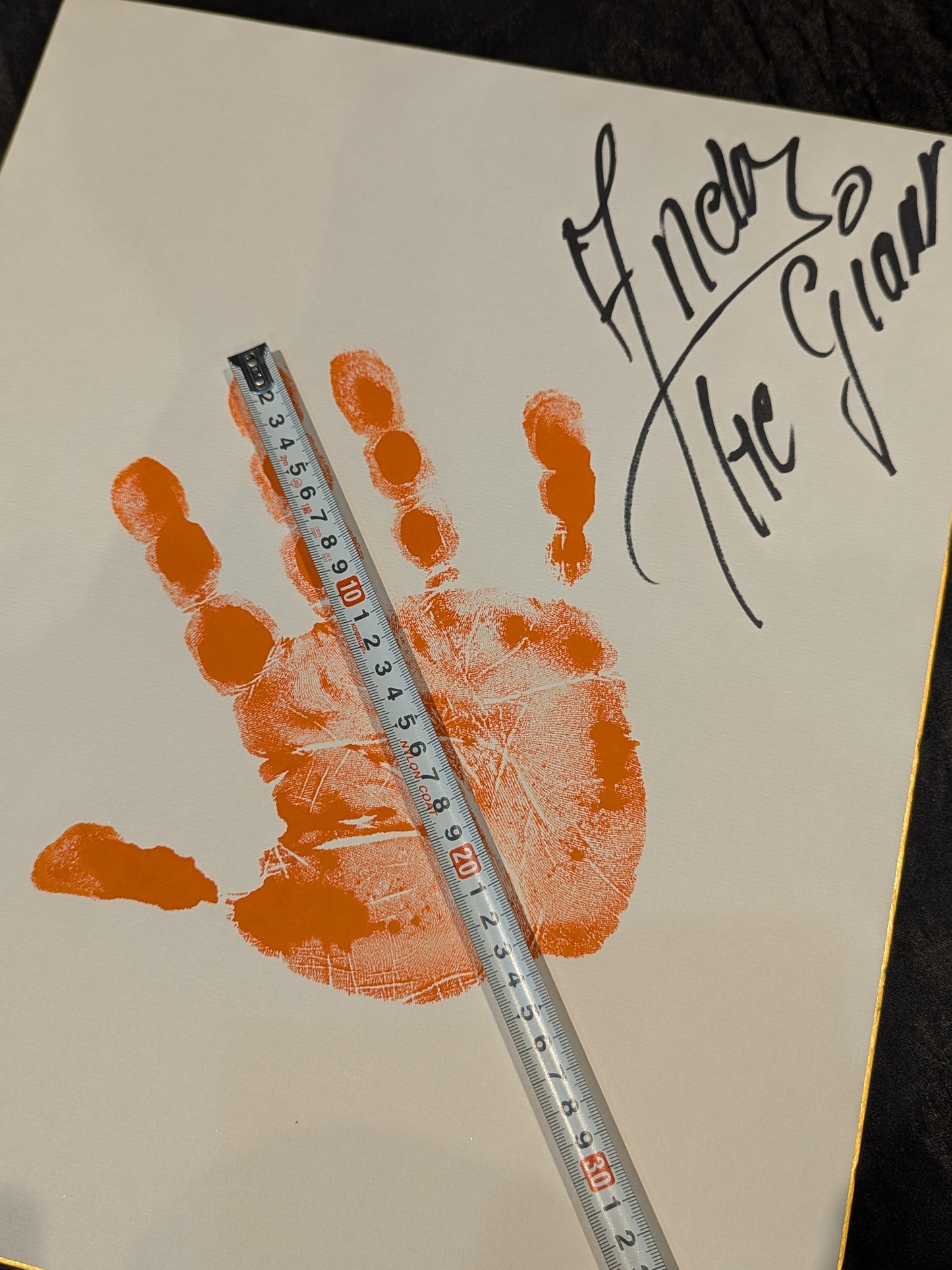 Andre the Giant Signature with Both Hands and Feet ★ Shikishi (Autograph board ) Mr. Takahashi's Secret Collection, The Final Set! ★ Sweater worn by him woodblock print & photo panel set