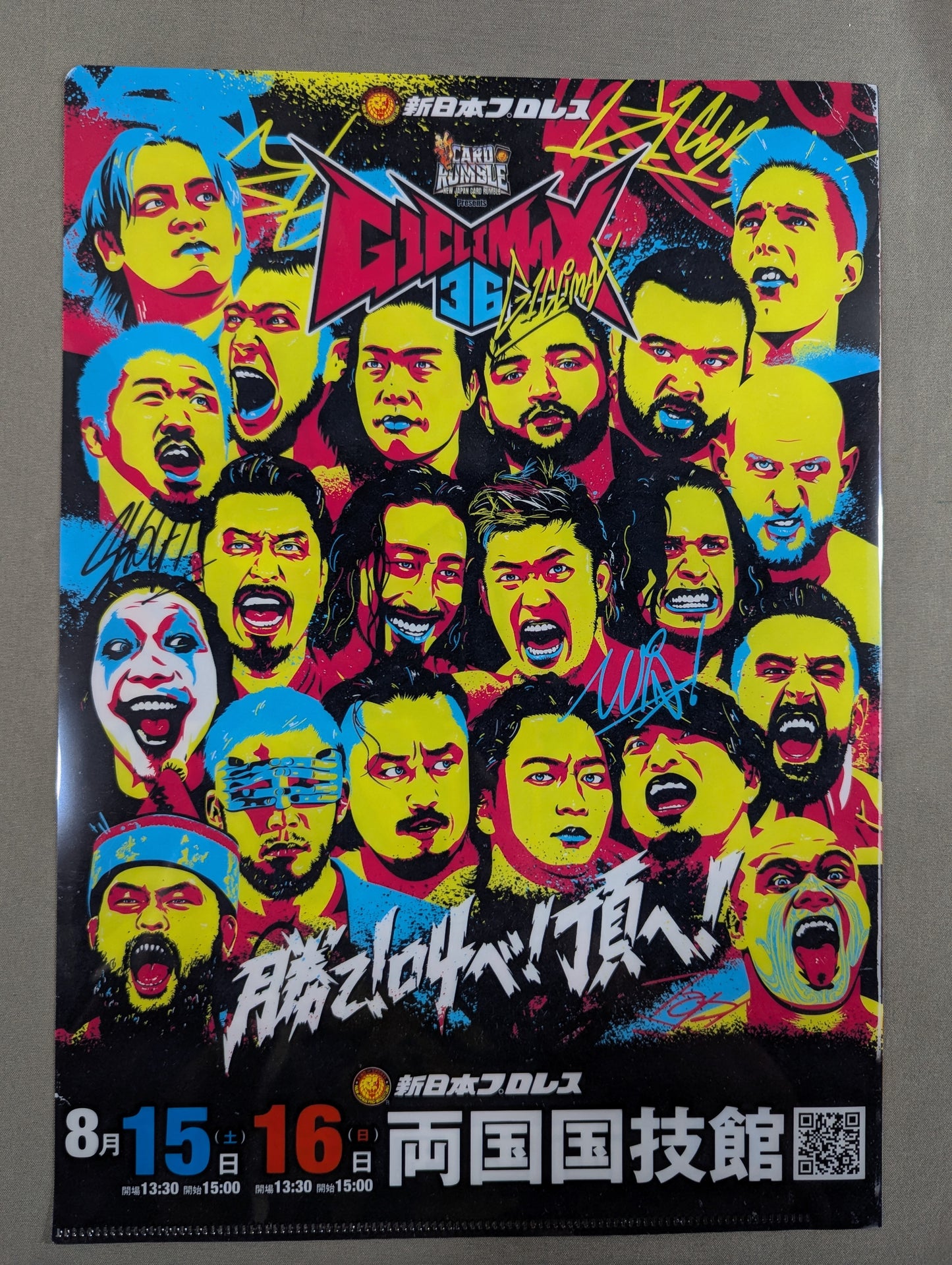 Hiroyoshi Tenzan  Retirement / G1 CLIMAX36 plastic file folder 