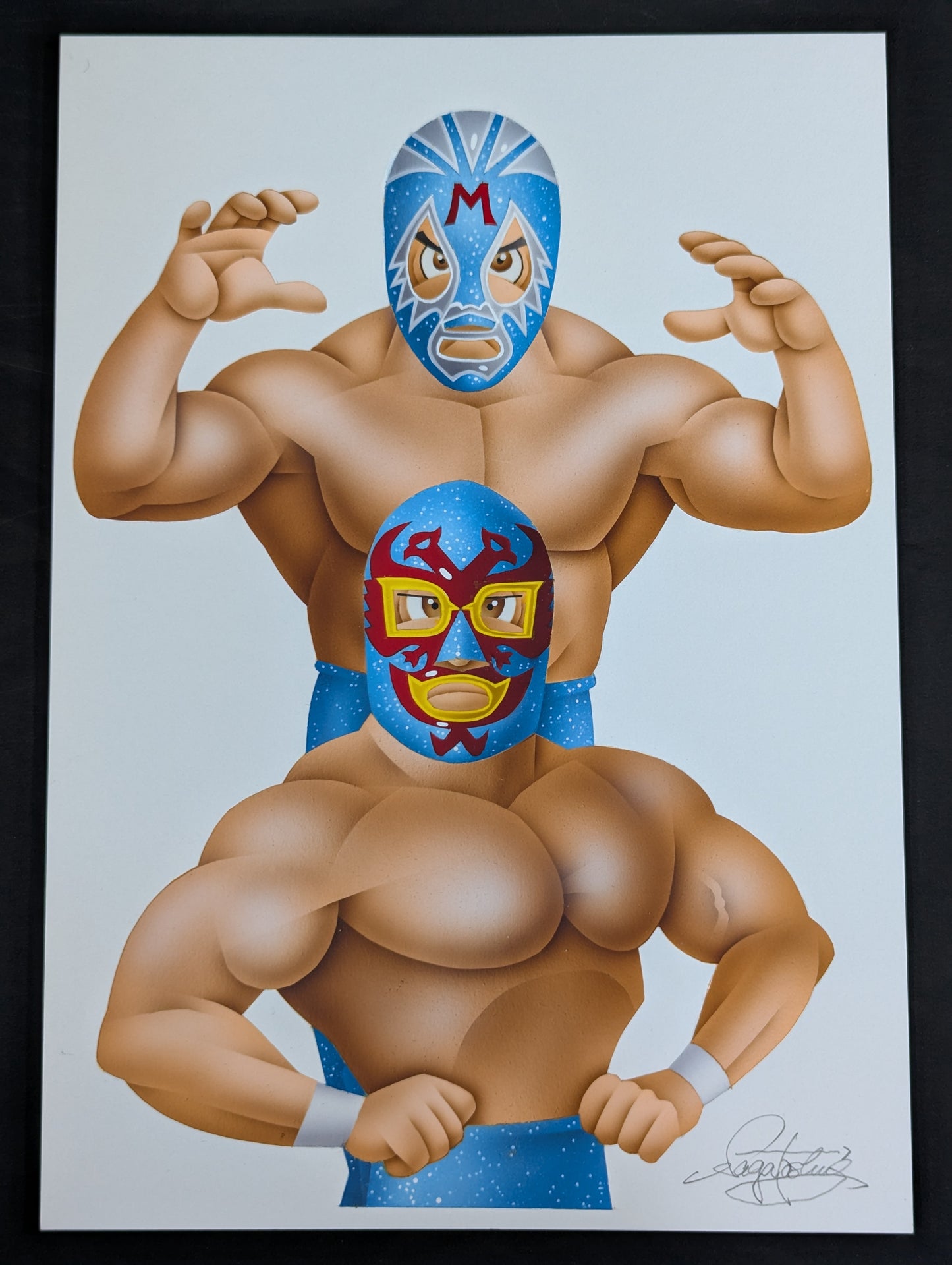 ★ Nagatoshi Sakai's original artwork ★ by Mascaras Brothers ( Mil Mascaras & Dos Caras )