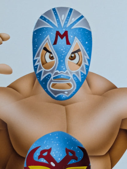 ★ Nagatoshi Sakai's original artwork ★ by Mascaras Brothers ( Mil Mascaras & Dos Caras )