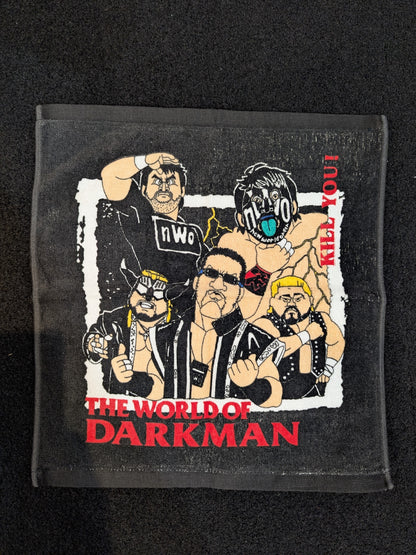 ★当時モノ★ 新日本プロレス「THE WORLD OF DARKMAN」選手イラストハンドタオル