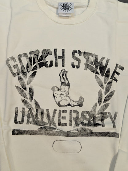 パイルドライバー原宿「GOTCH STYLE UNIVERSITY」スウェット②(印ホワイト)