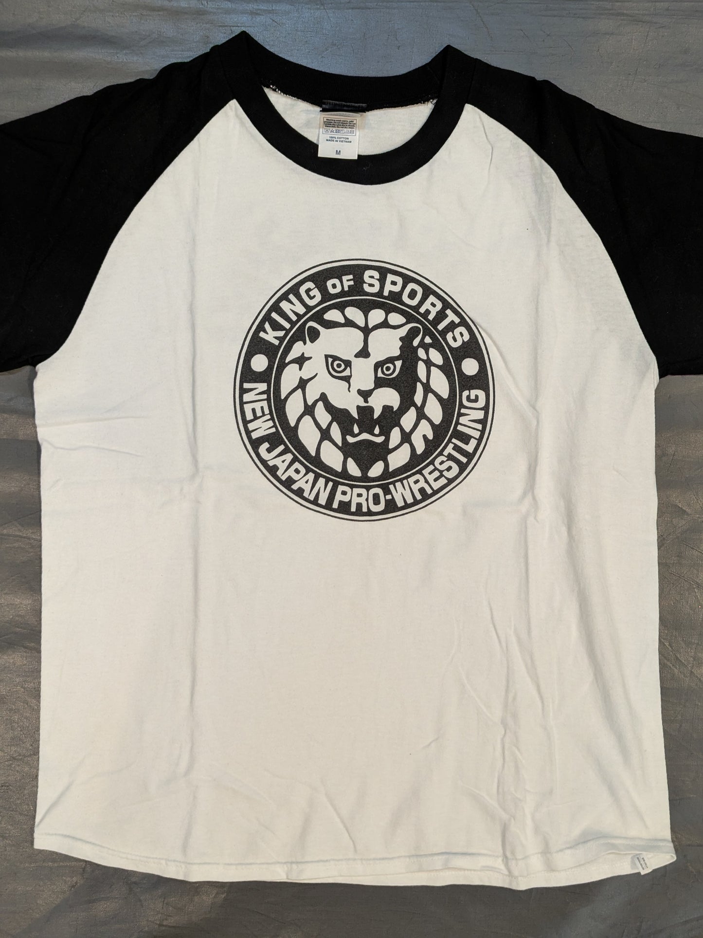 ライオンマーク ラグラン Tシャツ①(ホワイト×ブラック)