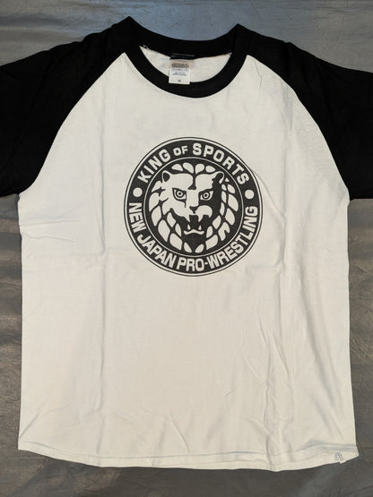ライオンマーク ラグラン Tシャツ①(ホワイト×ブラック)
