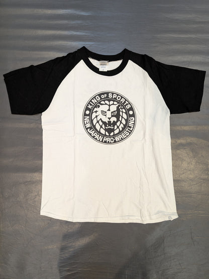 ライオンマーク ラグラン Tシャツ①(ホワイト×ブラック)
