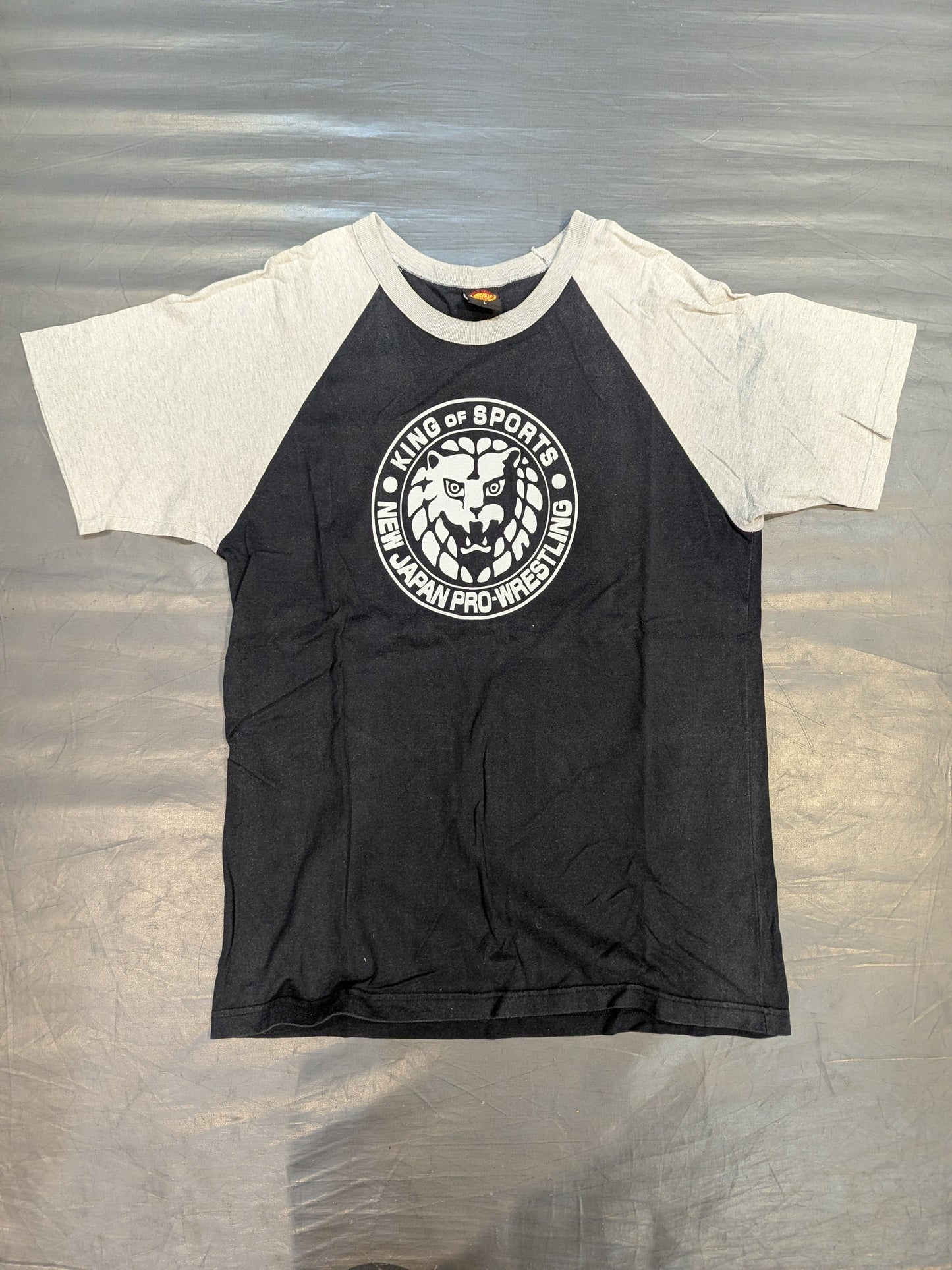 ライオンマーク ラグラン Tシャツ②(ブラック×グレー)