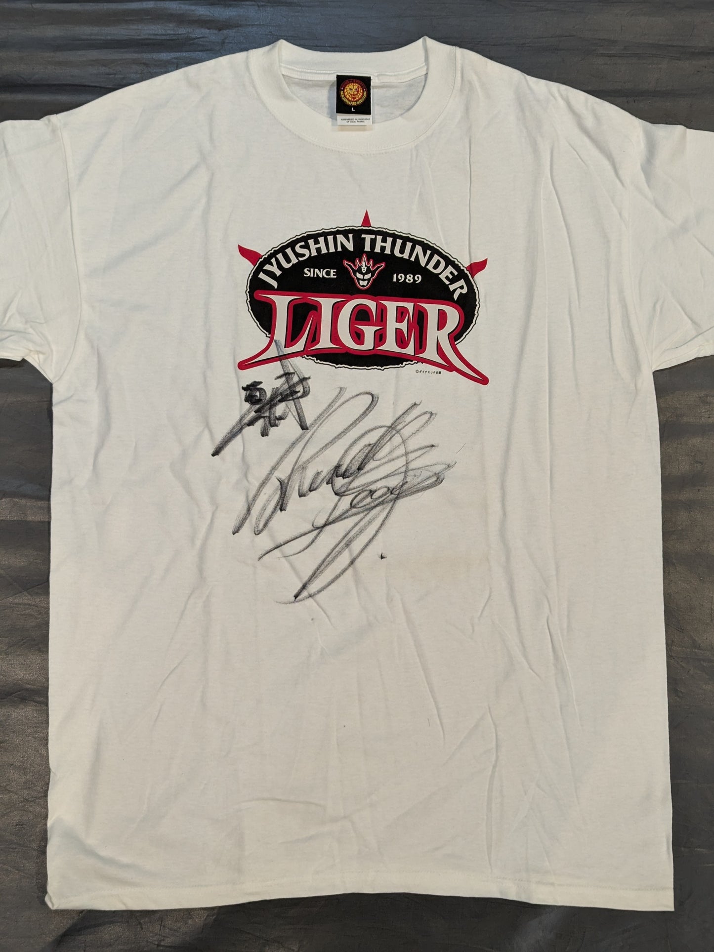 【直筆サイン入り】獣神サンダー・ライガー「JYUSHIN THUNDER LIGER SINCE 1989」Tシャツ