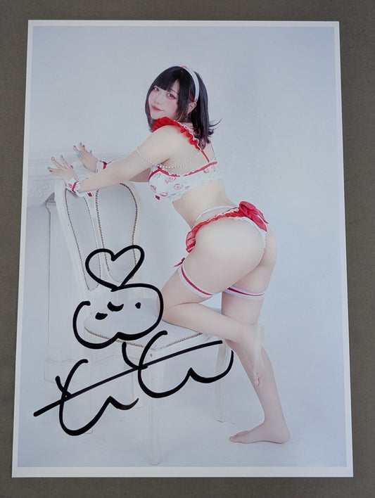 花園桃花 直筆サイン入り いちごコス ポートレート(A-5)