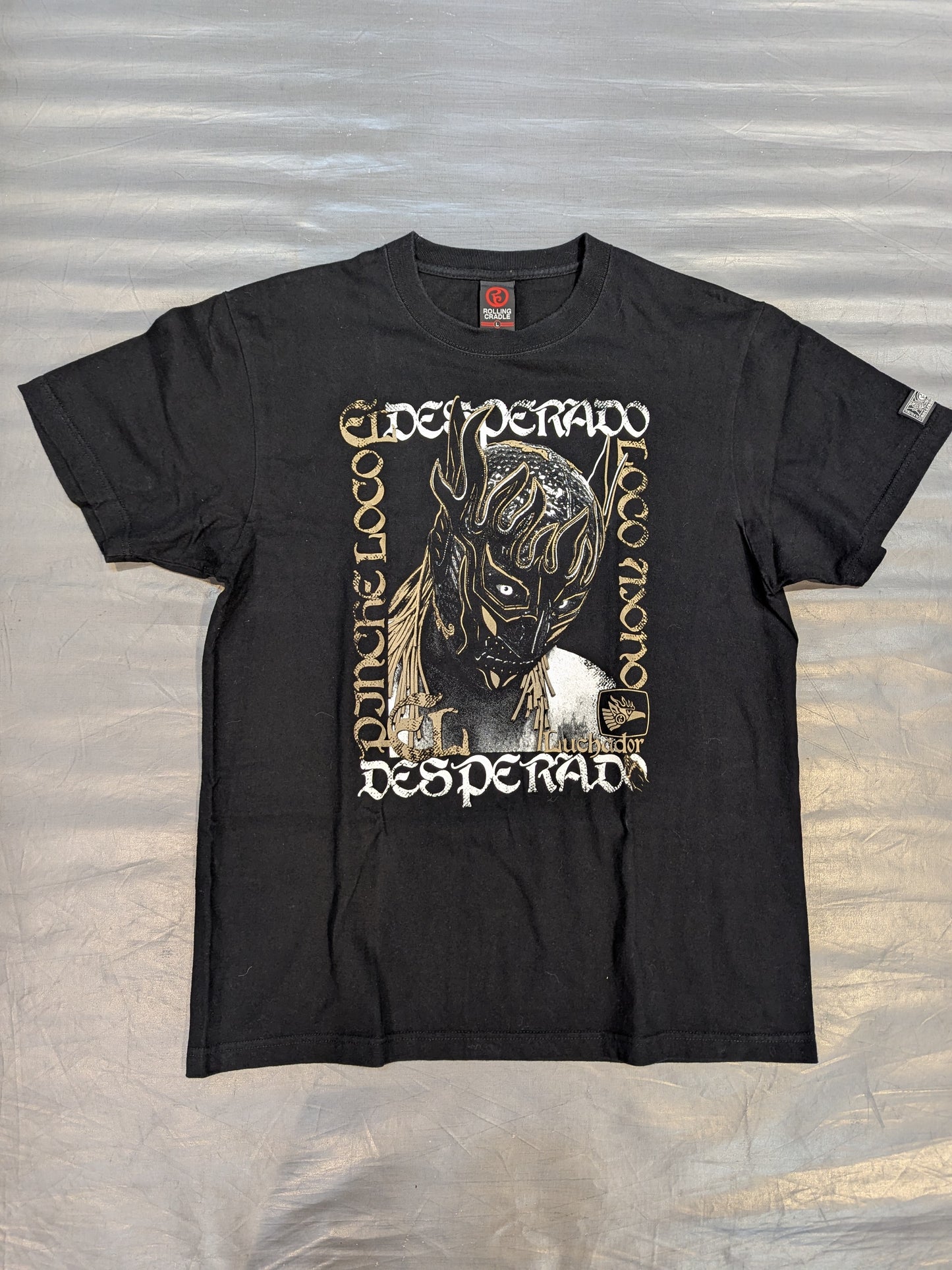 エル・デスペラード×ROLLING CRADLE コラボTシャツ⑥(ブラック×ゴールド)
