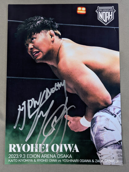 ★NJPW×NOAH★ Ryohei Oiwa hand signed autograph  Pro-Photo 