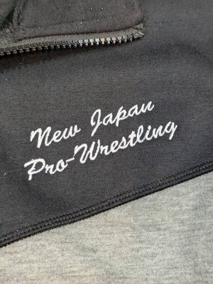 New Japan Pro Wrestling ×SOUL SPORTS Lion Mark  Micro Shaggy Zip hoodie  (Gray×Black)