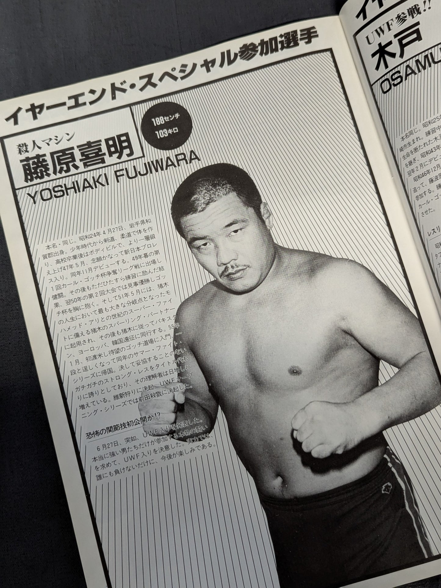 [With Newspaper Article Clippings] 1st UWF / U.W.F. Year-End Special: Japan-Europe Fighting All-Out Battle (Final Round)