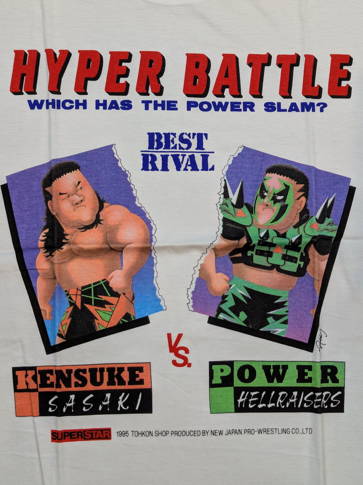 Kensuke Sasaki vs. Power Warrior "HYPER BATTLE" Nagatoshi Sakai Illustration T-shirt