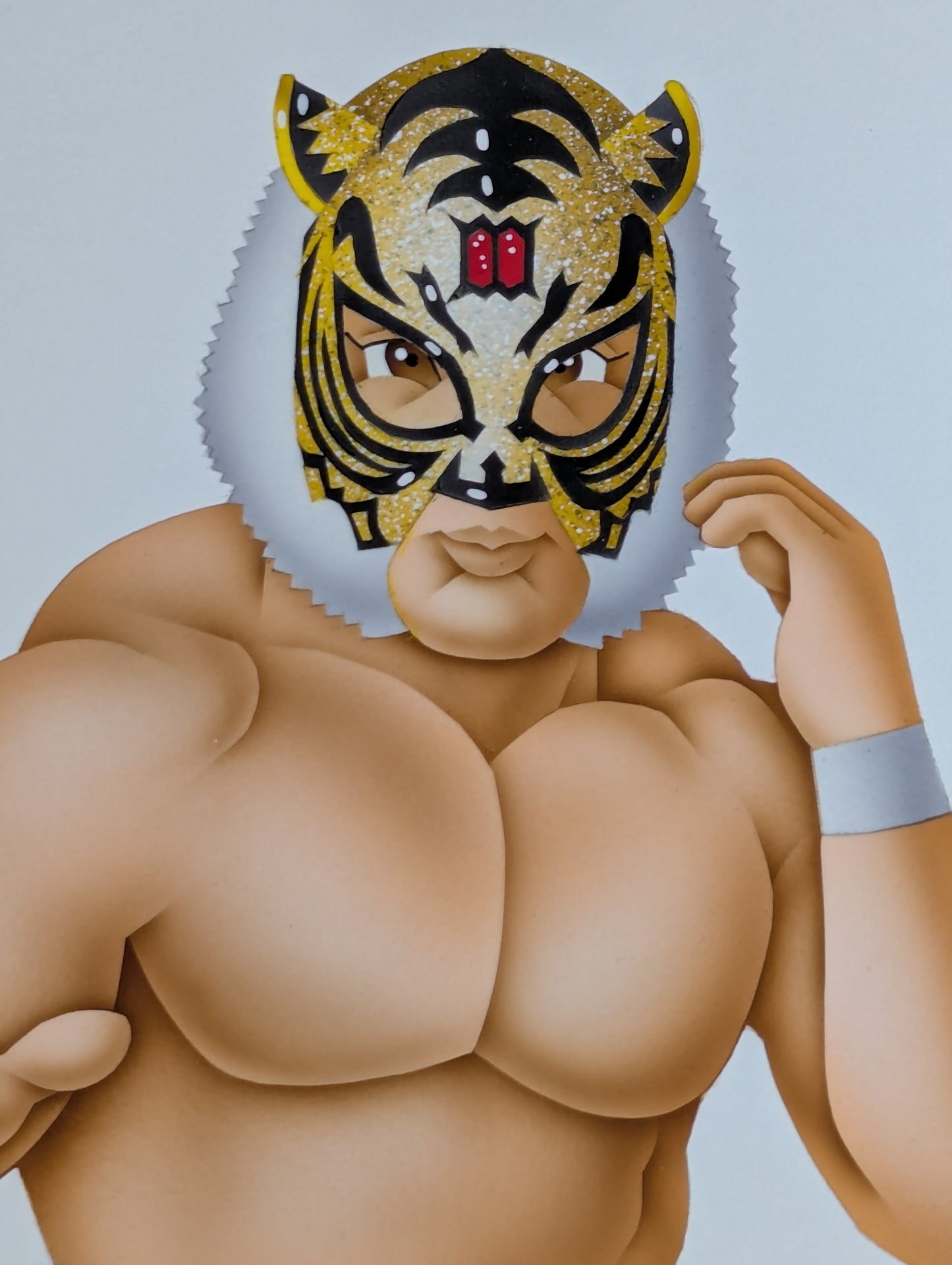 ★ Nagatoshi Sakai Original drawing work ★ "Four-dimensional killing method" first generation tiger mask (III mark type)