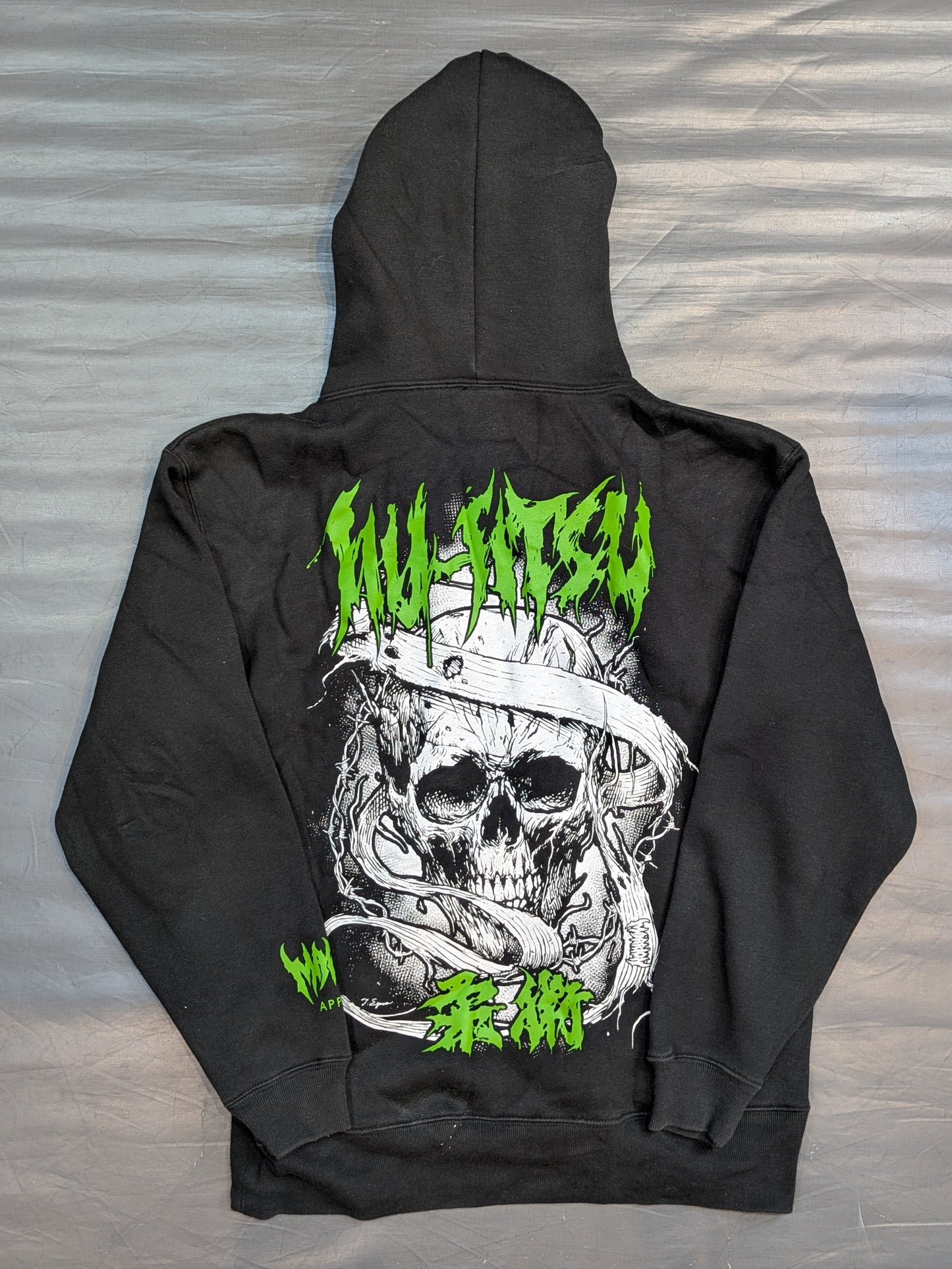 MARRION 'Jiu-Jitsu' Pullover hoodie  (2) (Black×Green)