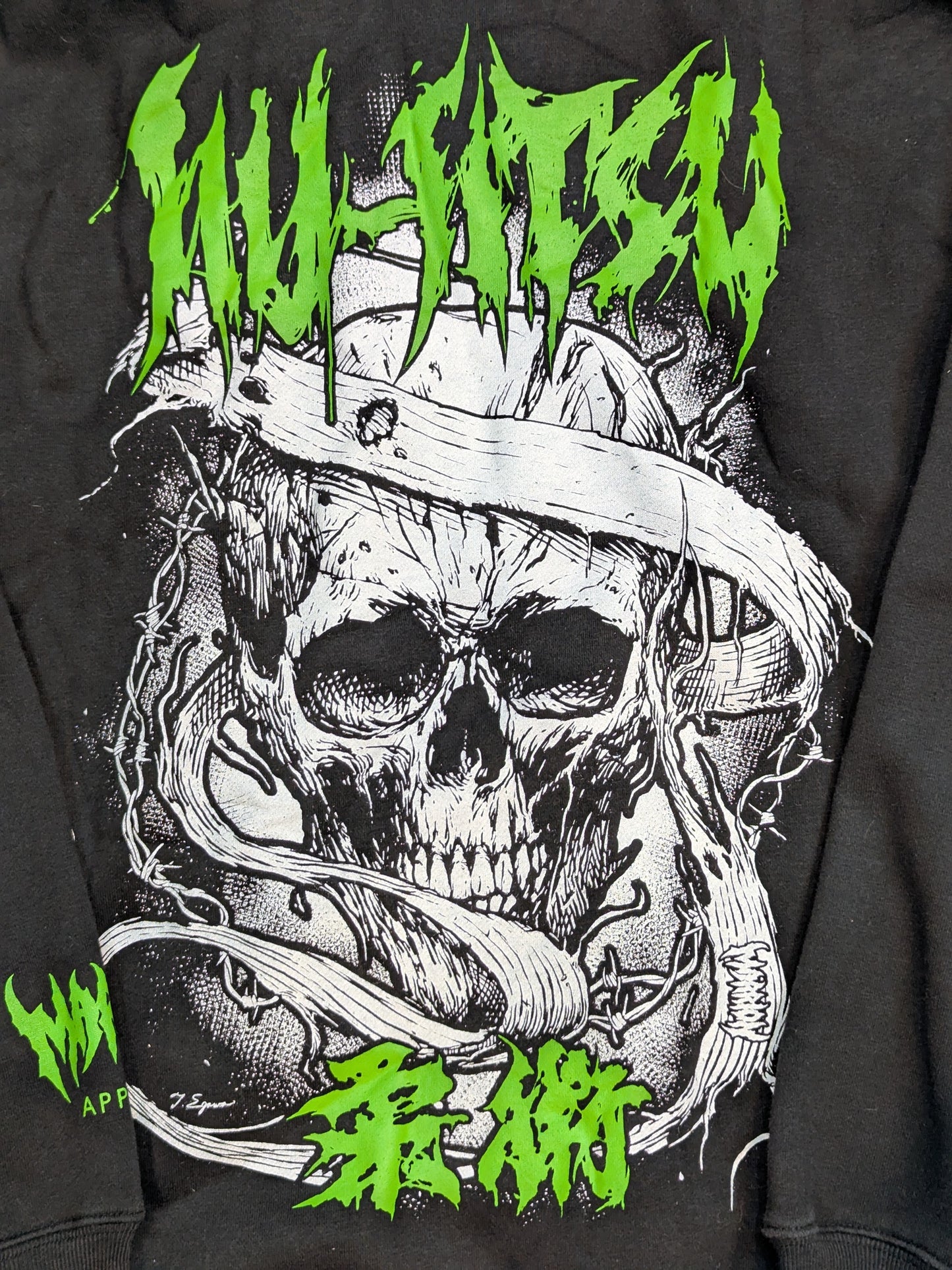 MARRION 'Jiu-Jitsu' Pullover hoodie  (2) (Black×Green)