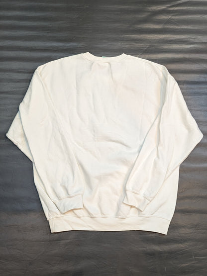 HAOMING "MONTAGE MASK" Crew Sweatshirt (White)
