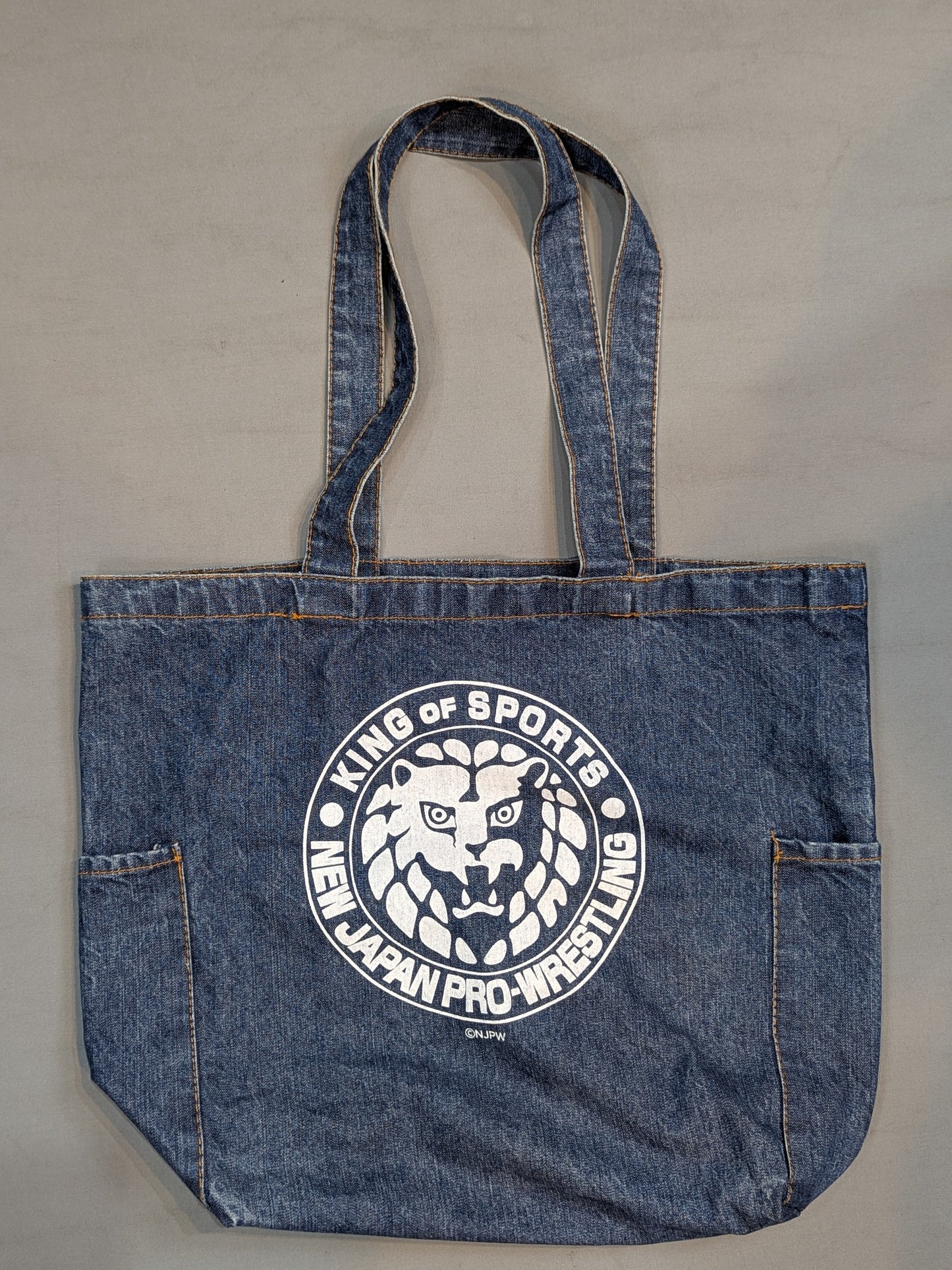 New Japan Pro Wrestling  Lion Mark  Denim Tote Bag