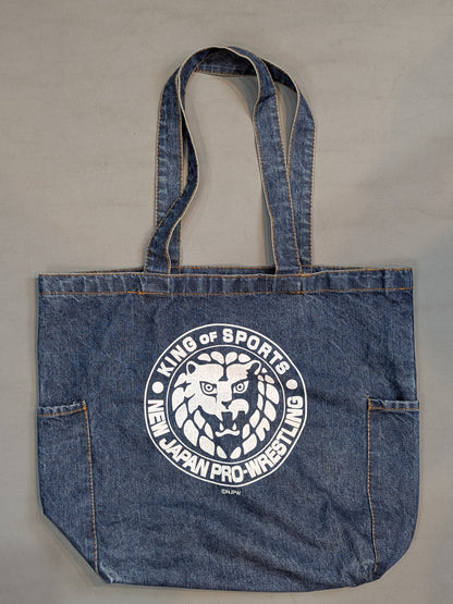 New Japan Pro Wrestling  Lion Mark  Denim Tote Bag