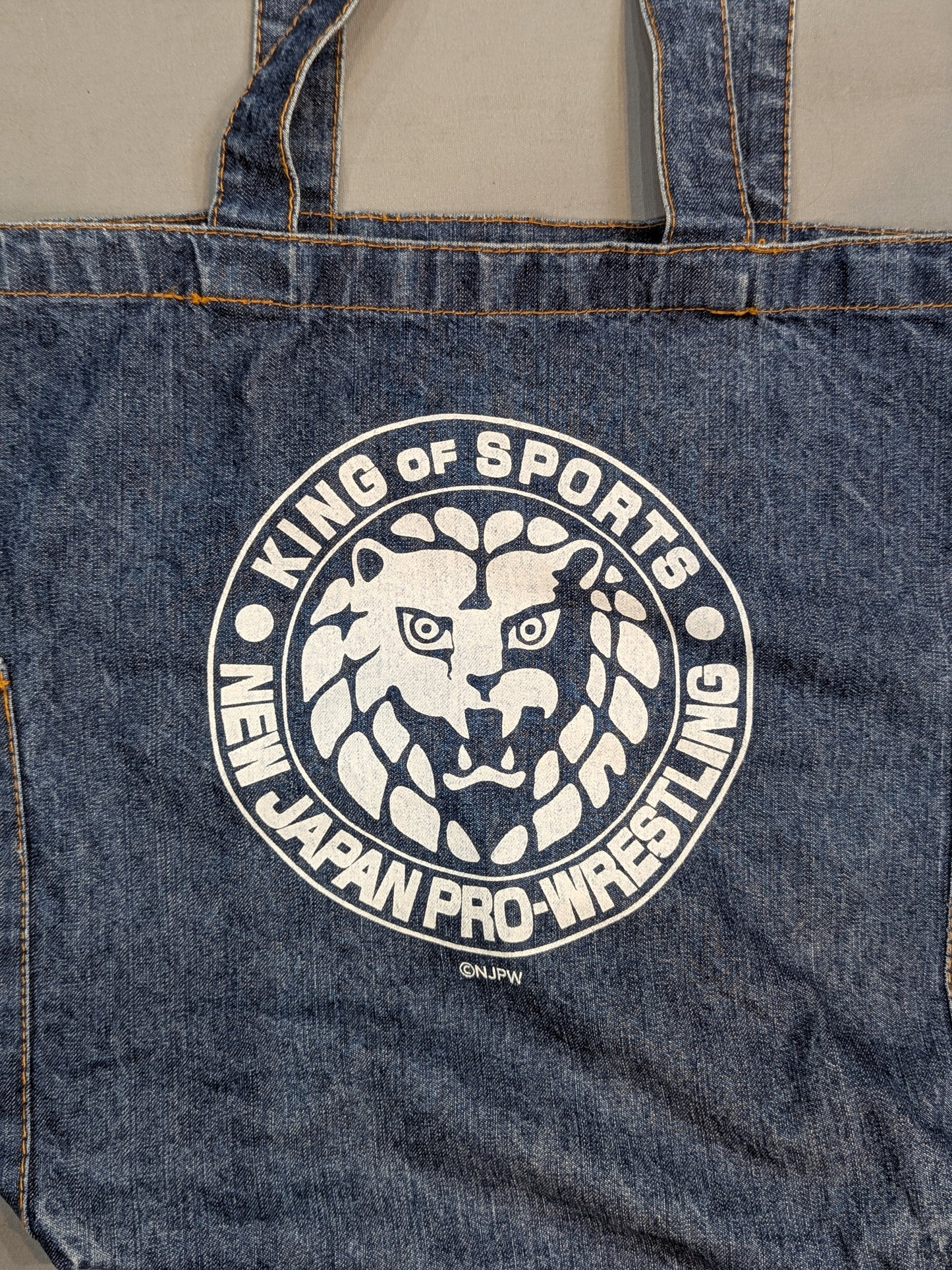 New Japan Pro Wrestling  Lion Mark  Denim Tote Bag