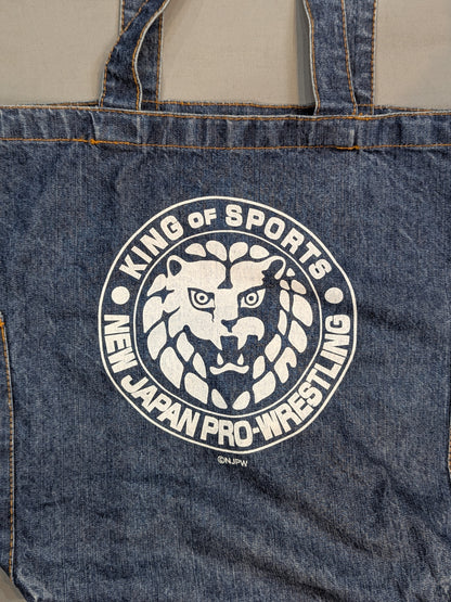 New Japan Pro Wrestling  Lion Mark  Denim Tote Bag