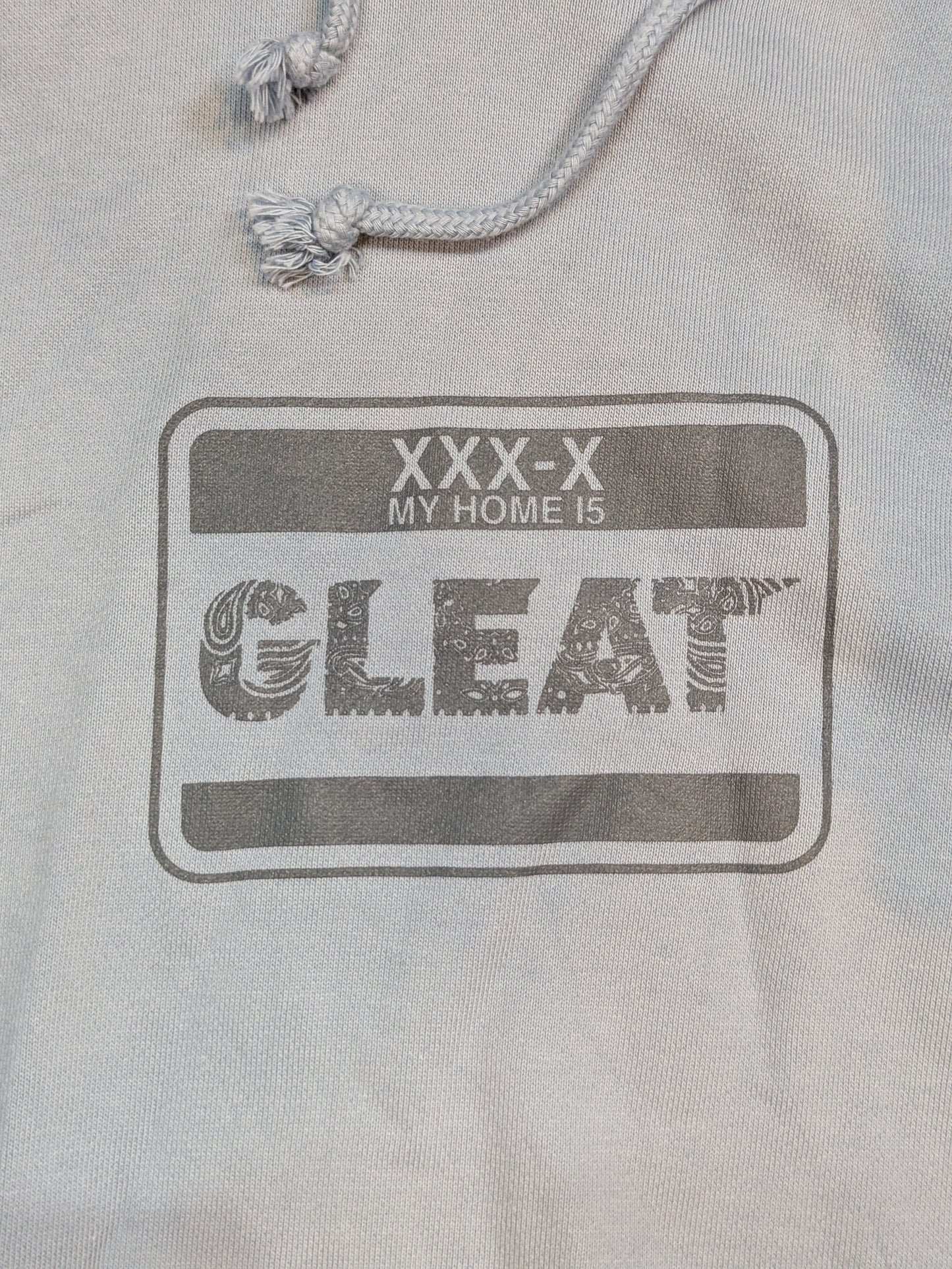 T-Hawk "GLEAT ×X-LAB3" Big Size Pullover hoodie  (Light Blue)