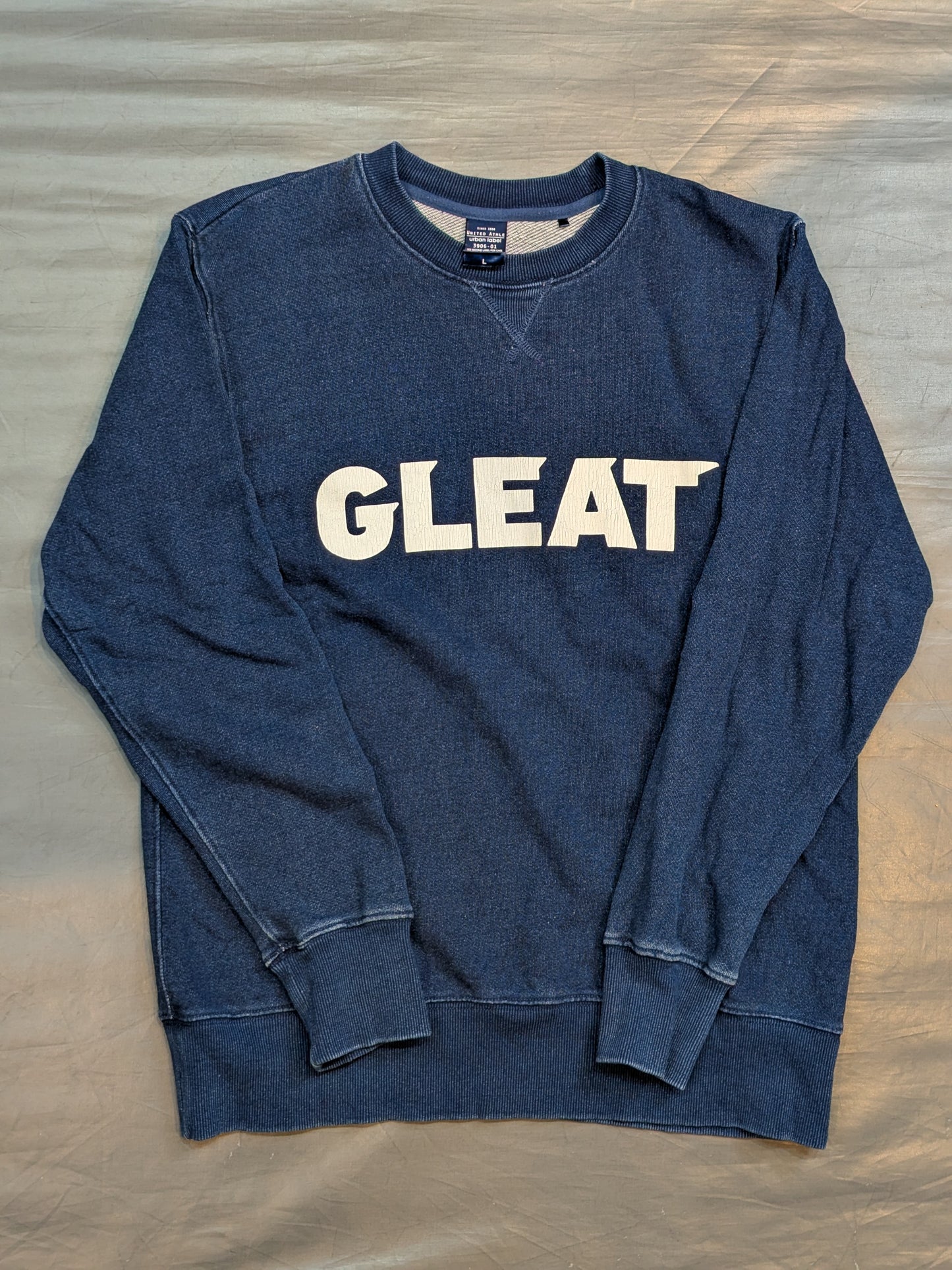 GLEAT ヴィンテージ風LOGデニムスウェット