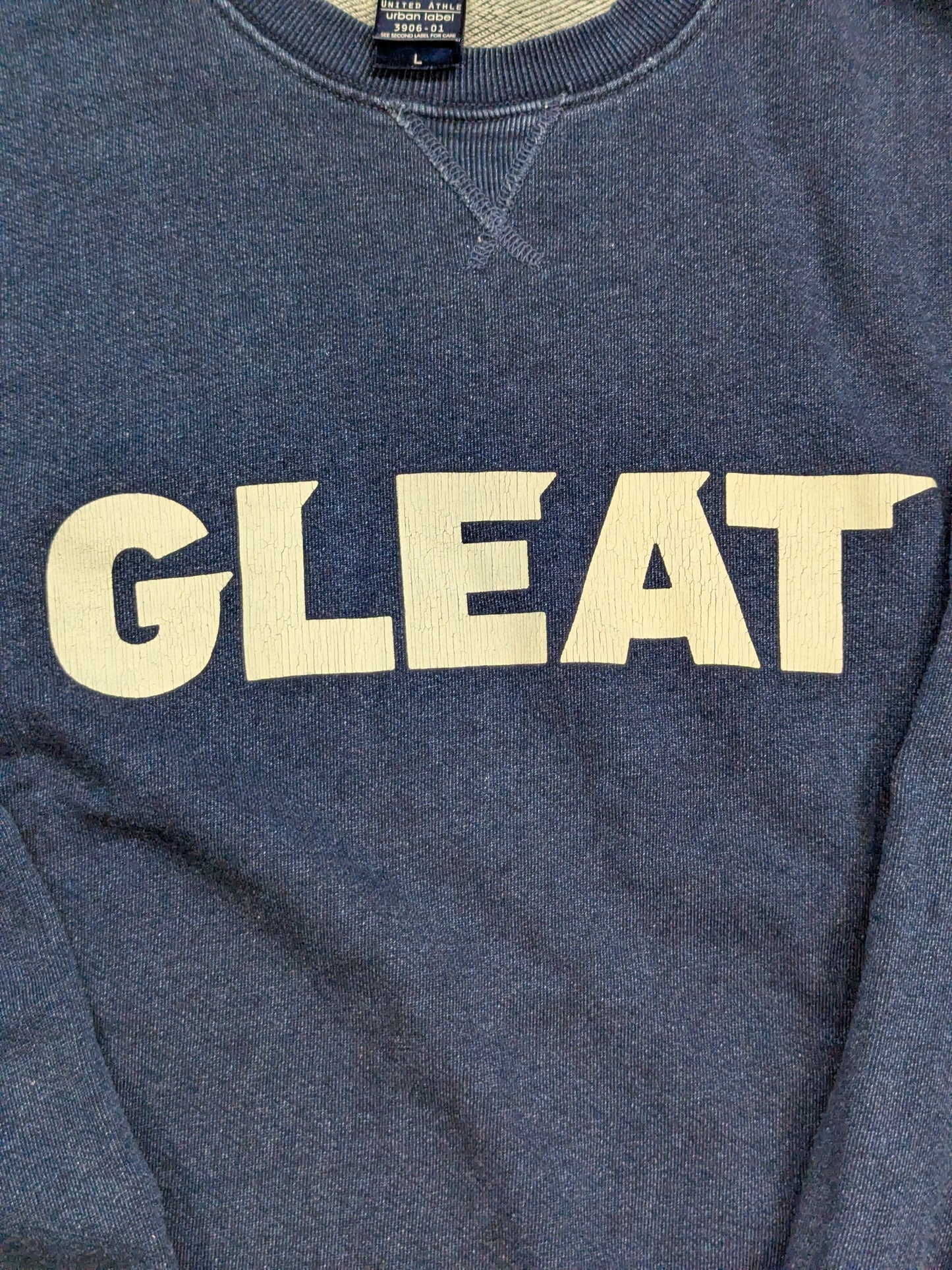 GLEAT ヴィンテージ風LOGデニムスウェット