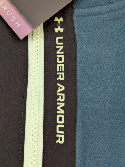New Japan Pro Wrestling ×UNDER ARMOUR Lion Mark  Rush Fleece Zip Hoodie (Blue-Green)