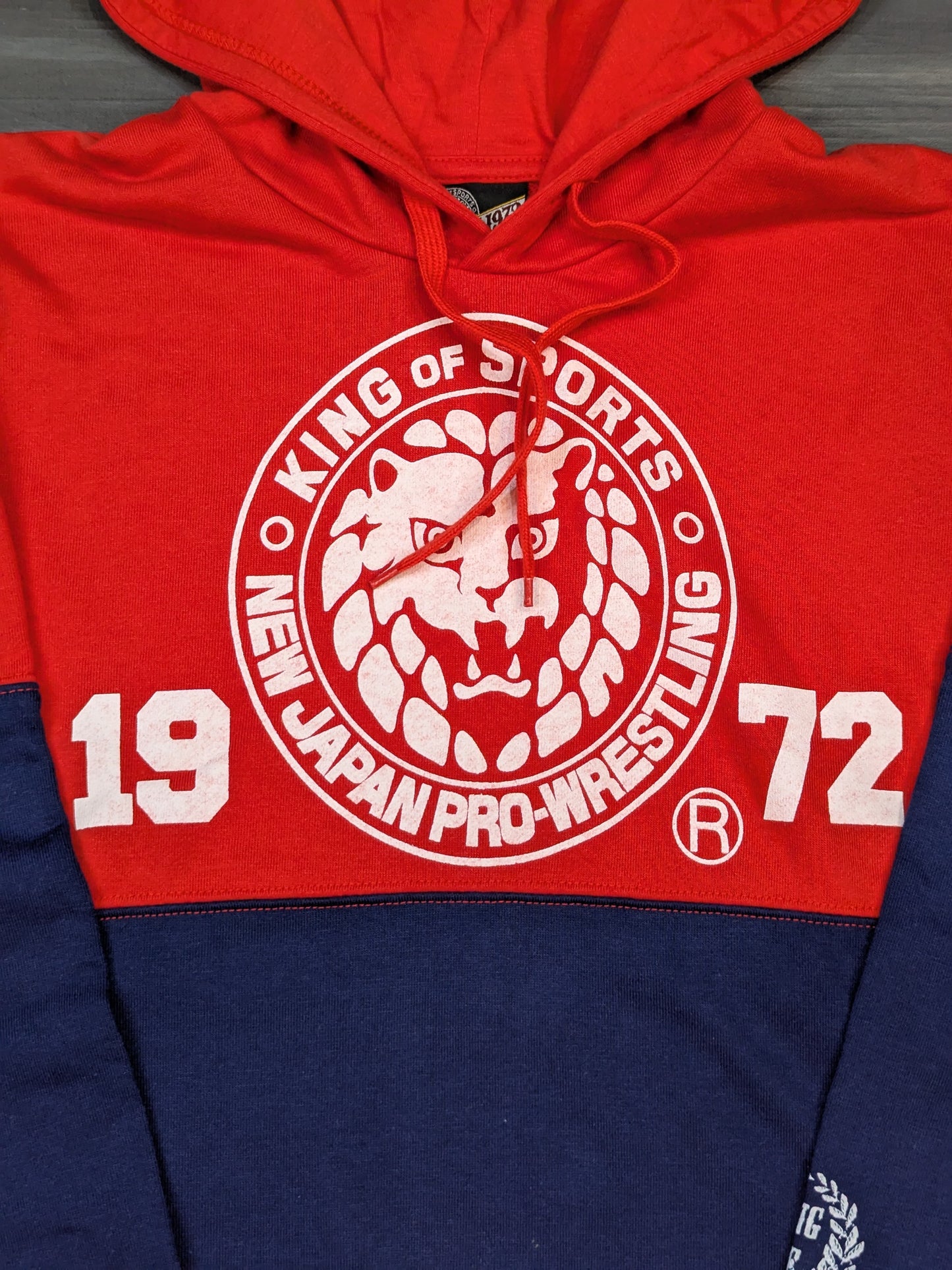 New Japan Pro Wrestling × Shimamura Pullover hoodie  (Red × Navy)