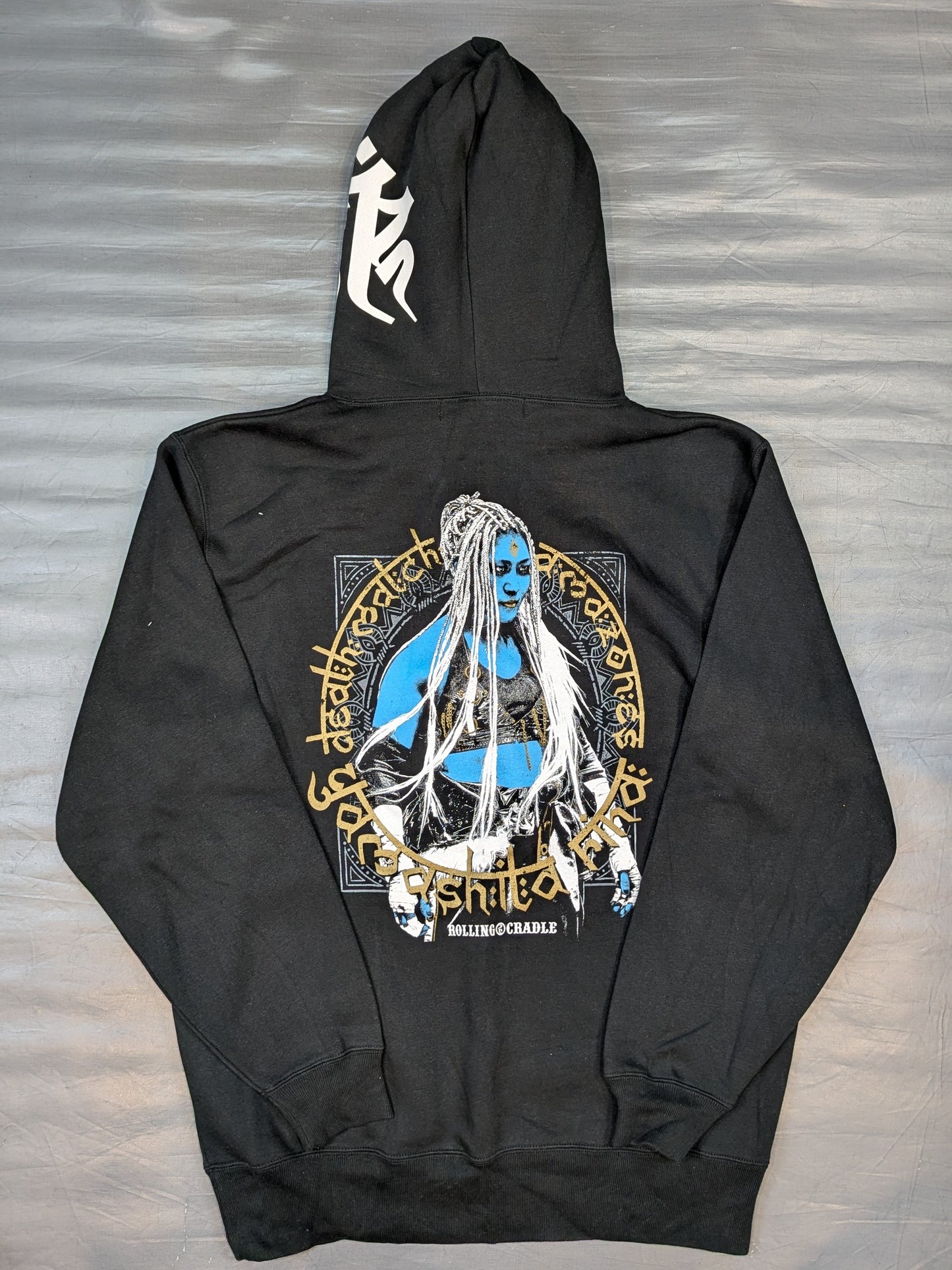 Rina Yamashita ×ROLLING CRADLE "Curly" Collaboration Pullover hoodie  (Black)
