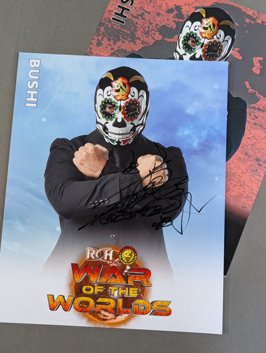 ★ROH×NJPW★ WAR OF THE WORLD BUSHI 直筆サイン入り ポートレート
