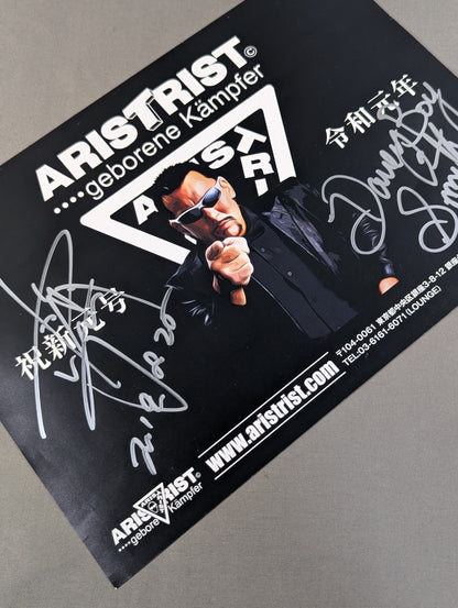 Masahiro Chono & Davey Boy Smith Jr 2 hand signed autographs  Pro-Photo (Flyer)