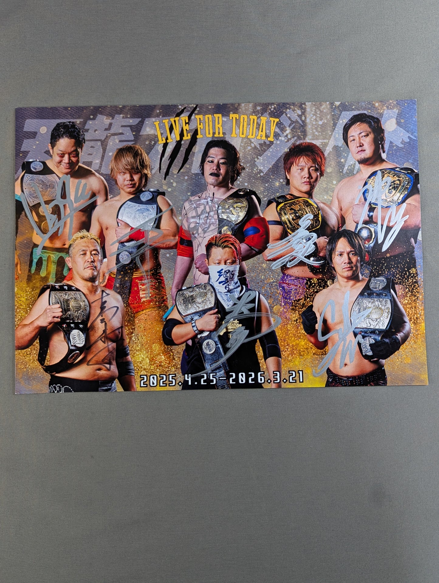 [hand signed autograph  6-piece set] Tenryu Project Tournament Match Card & Memorial Pro-Photo Set