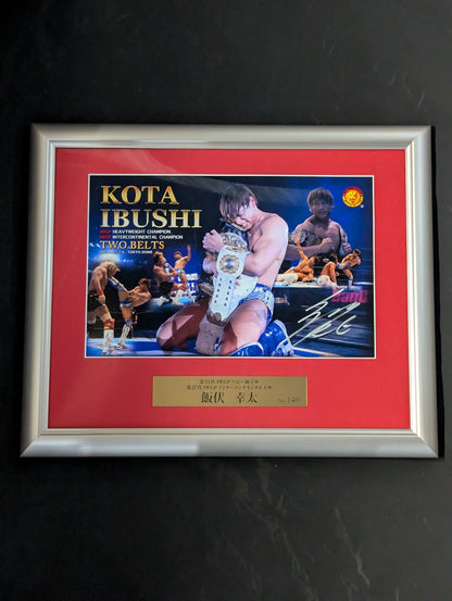 ★ Double Champion ★ Kota Ibushi IWGP & Intercontinental Title hand signed autograph Photo Frame