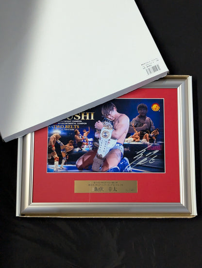 ★ Double Champion ★ Kota Ibushi IWGP & Intercontinental Title hand signed autograph Photo Frame