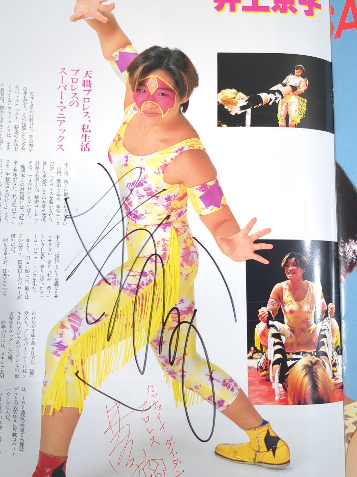 [7 fighters hand signed autograph ] Ring Star PROGRAM 1993 NEW YEAR SPECIAL