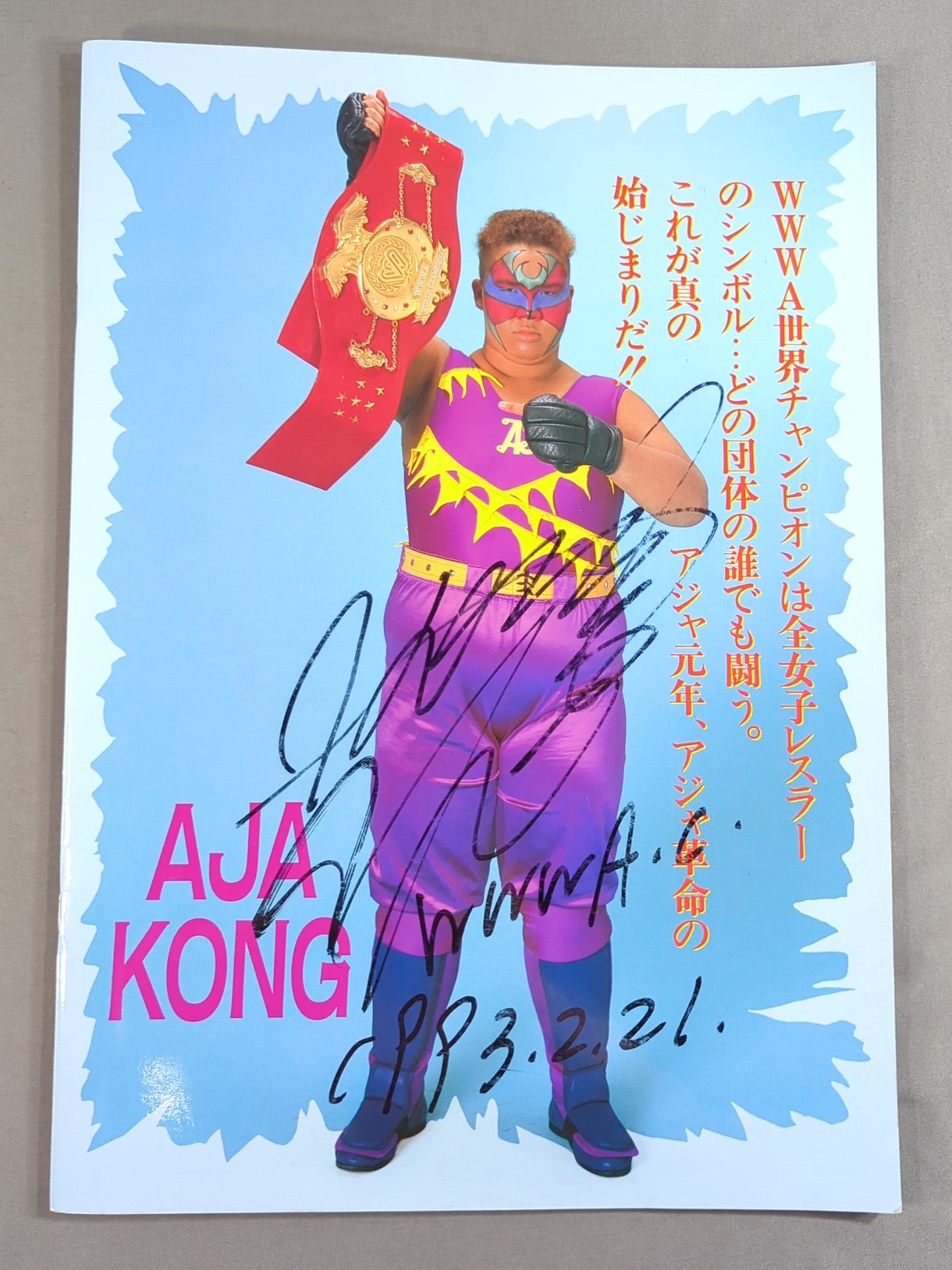 [7 fighters hand signed autograph ] Ring Star PROGRAM 1993 NEW YEAR SPECIAL