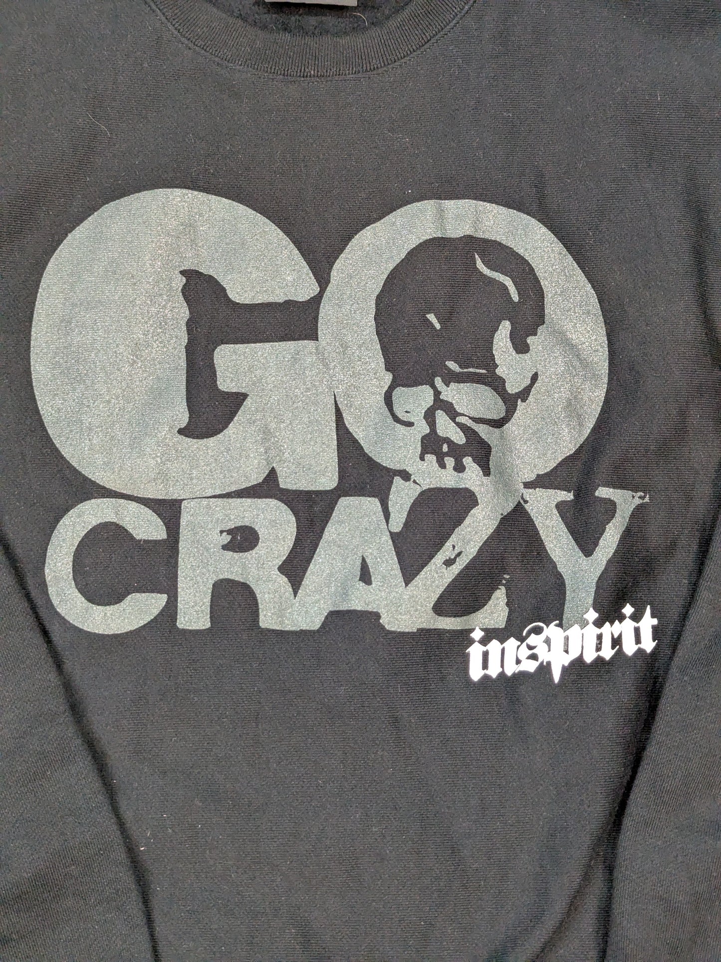 INSPIRIT「GO CRAZY」スウェットトレーナー(ブラック)