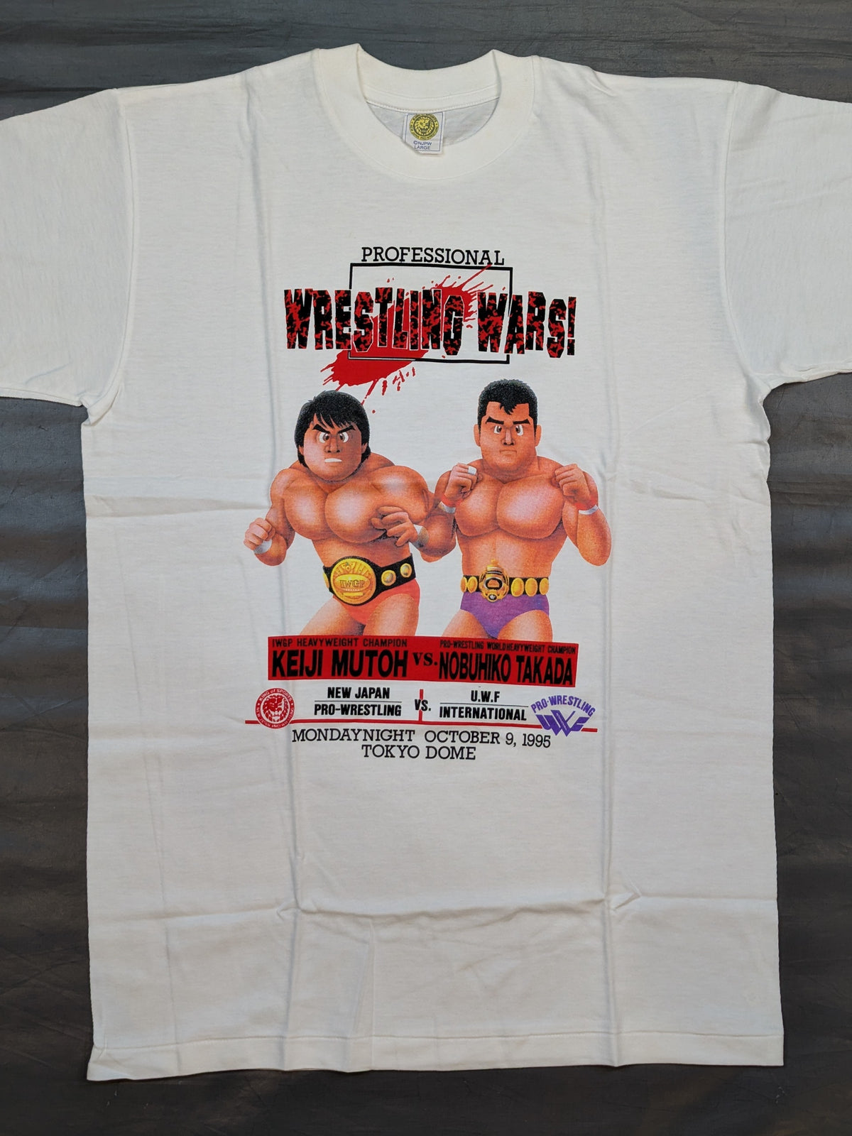 ★ Wrestling WARS! ★ Muto Keiji vs Nobuhiko Takada Nagatoshi Sakai Illustration T-shirt