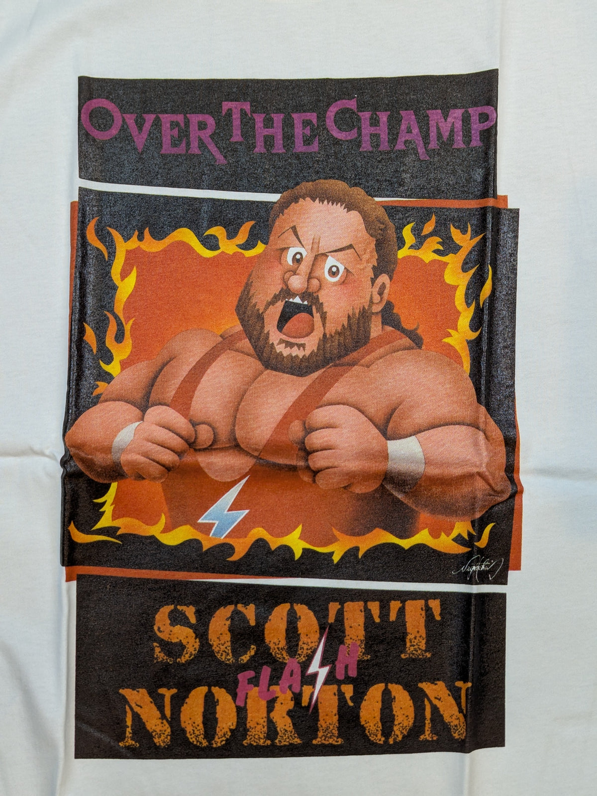 Scott Norton "OVER THE CHAMPION" Nagatoshi Sakai Illustration T-shirt