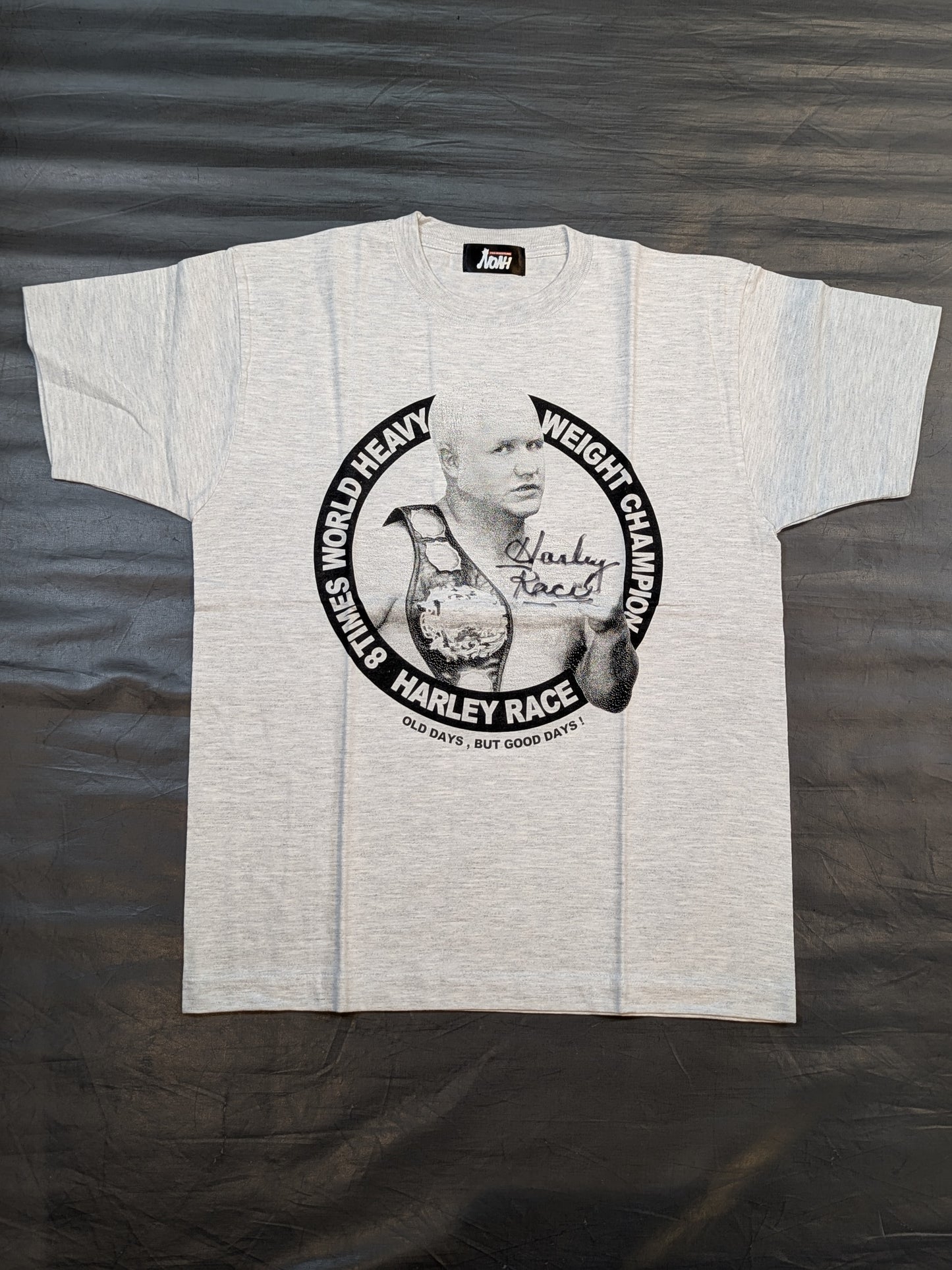 【hand signed autograph】 Harley Race  Monochrome Picture T-shirt