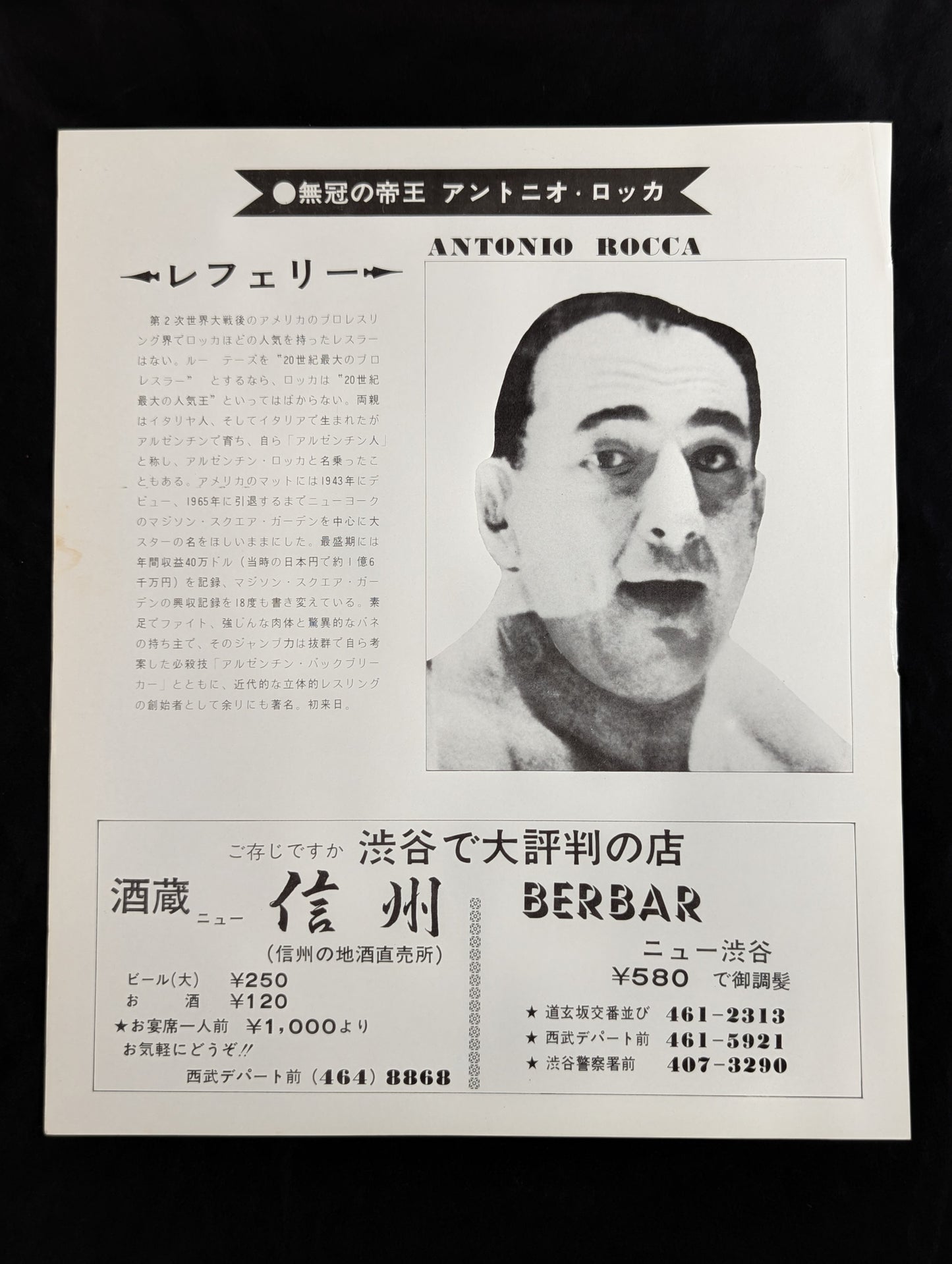 【半券貼付】★猪木vsルー・テーズ NWF戦★ 75闘魂シリーズ第1弾(最終戦)