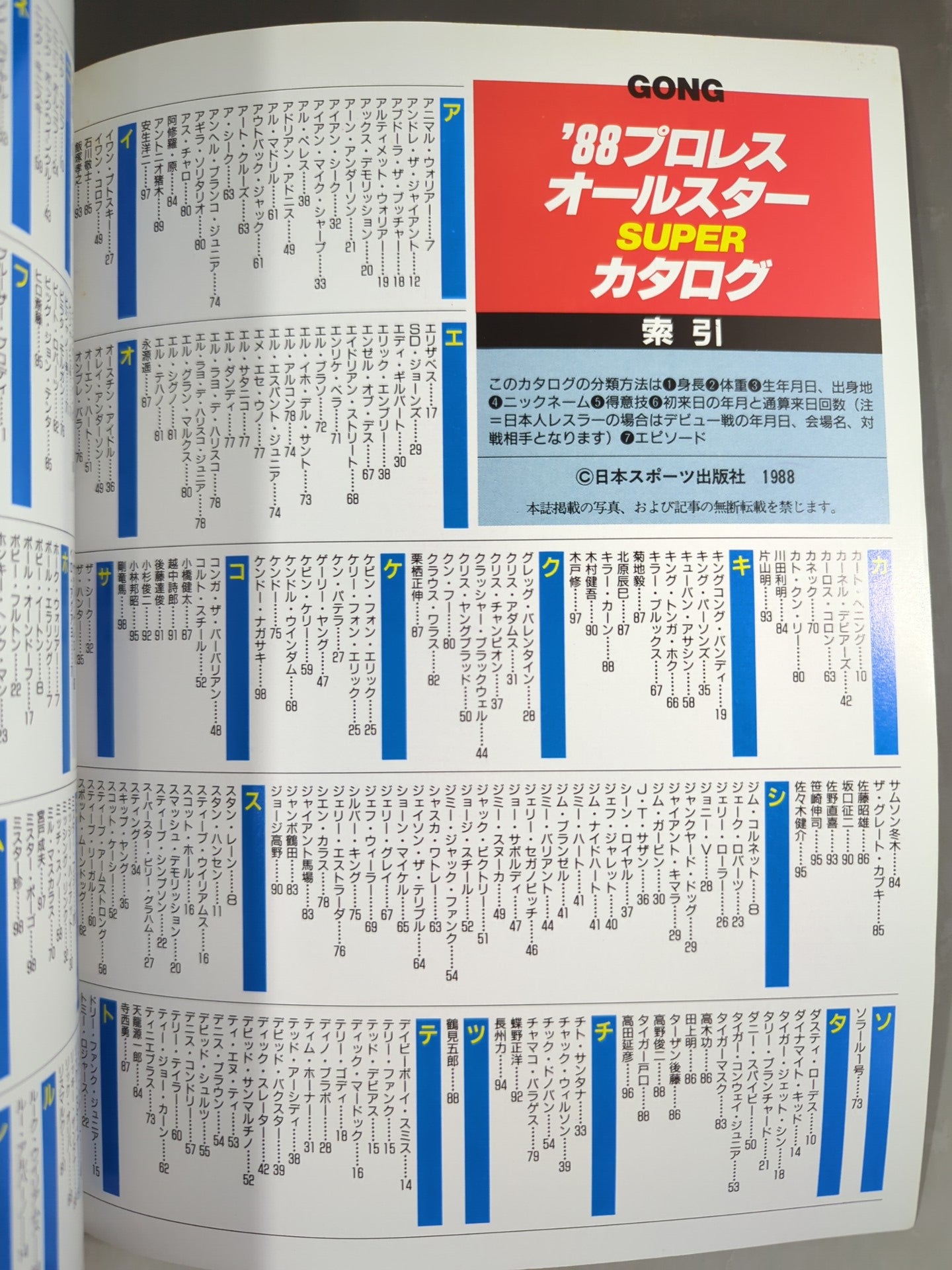 Gong Extra Issue 88 Pro Wrestling  All-Star SUPER Catalog