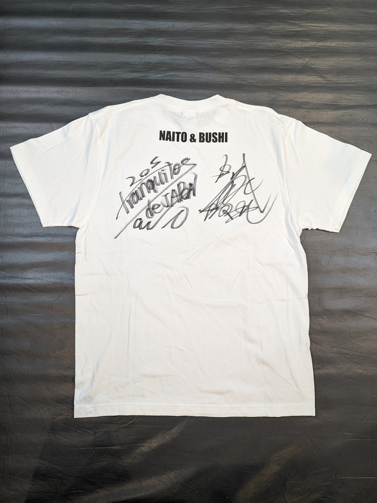 [Tetsuya Naito & BUSHI  2 hand signed autographs ] LOS TRANQUILOS de JAPON Unit T-Shirt (1)