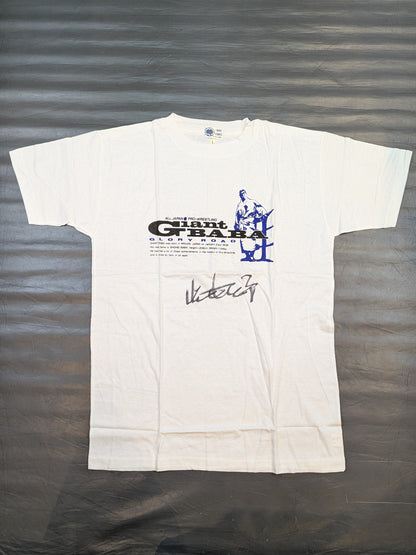 【直筆サイン入り】ジャイアント馬場「GLORY ROAD」Tシャツ(ホワイト×ブルー)