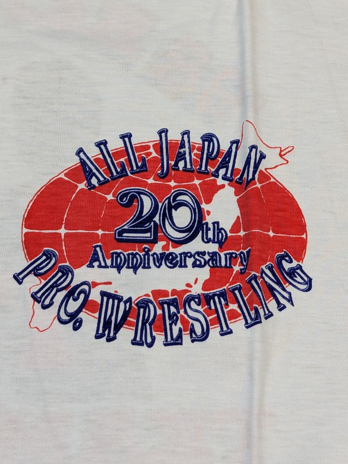 [Giant Baba  hand signed autograph ] ALL JAPAN PRO. Wrestling  '20th Anniversary' T-shirt