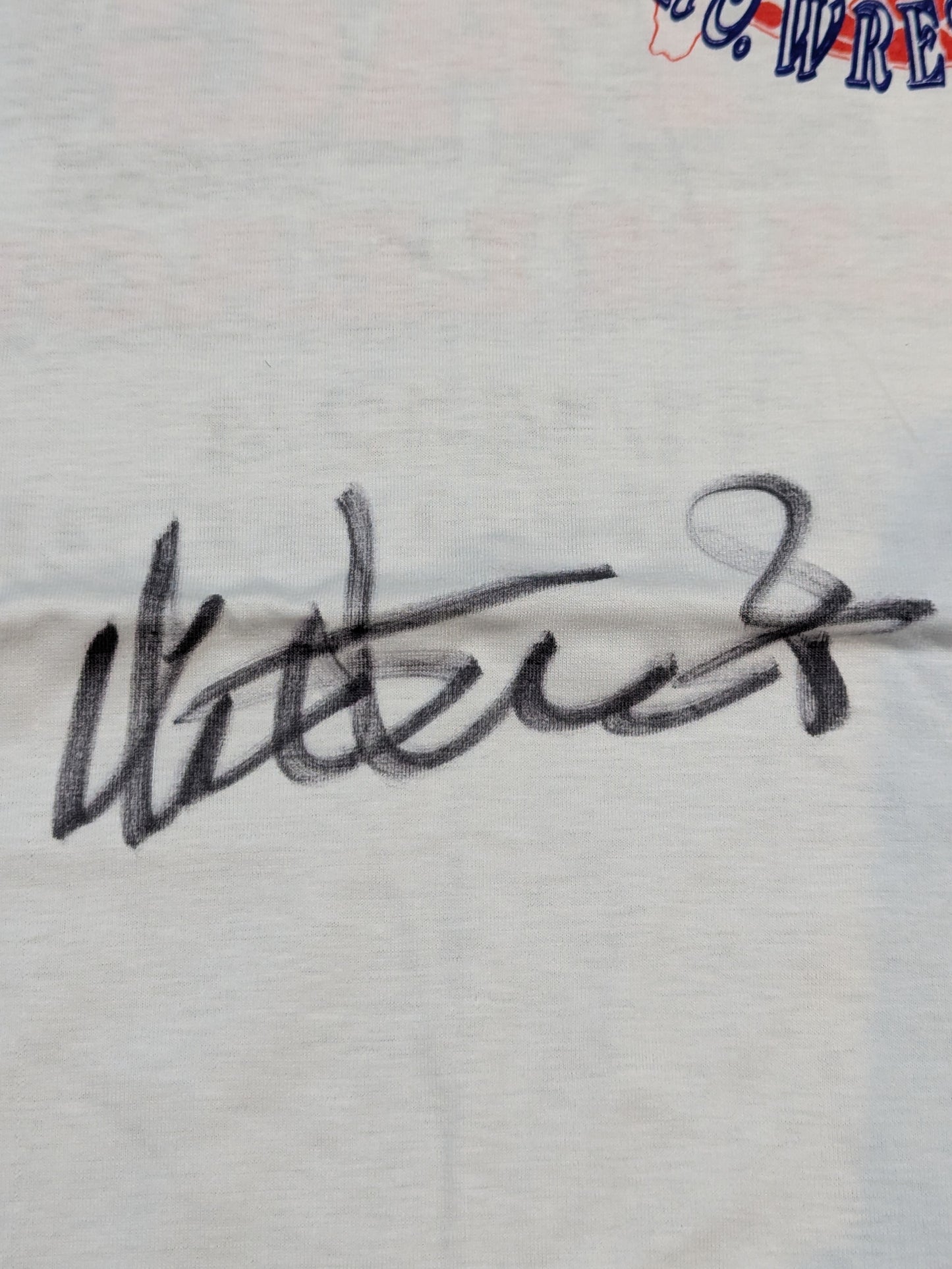[Giant Baba  hand signed autograph ] ALL JAPAN PRO. Wrestling  '20th Anniversary' T-shirt