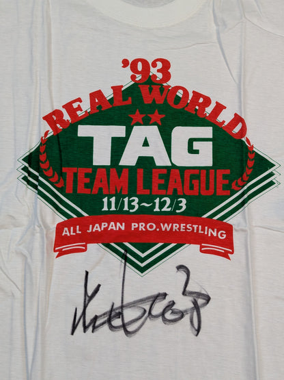 [Giant Baba  hand signed autograph ] 1993 Real World Tag League  League T-shirt